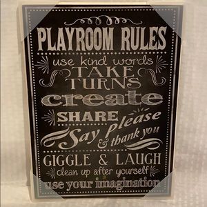 16x12 Playroom Rules Chalkboard Art